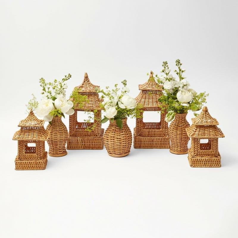 Natural Rattan Pagoda Decoration Set Autumn Decorations