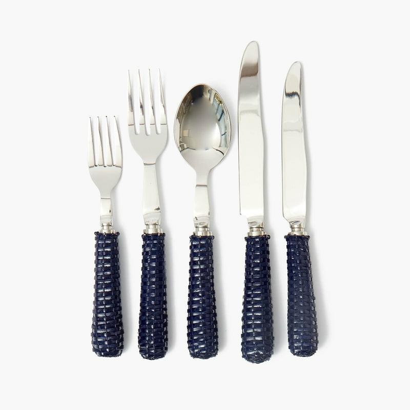 Navy Rattan Cutlery (5 Piece) Cutlery