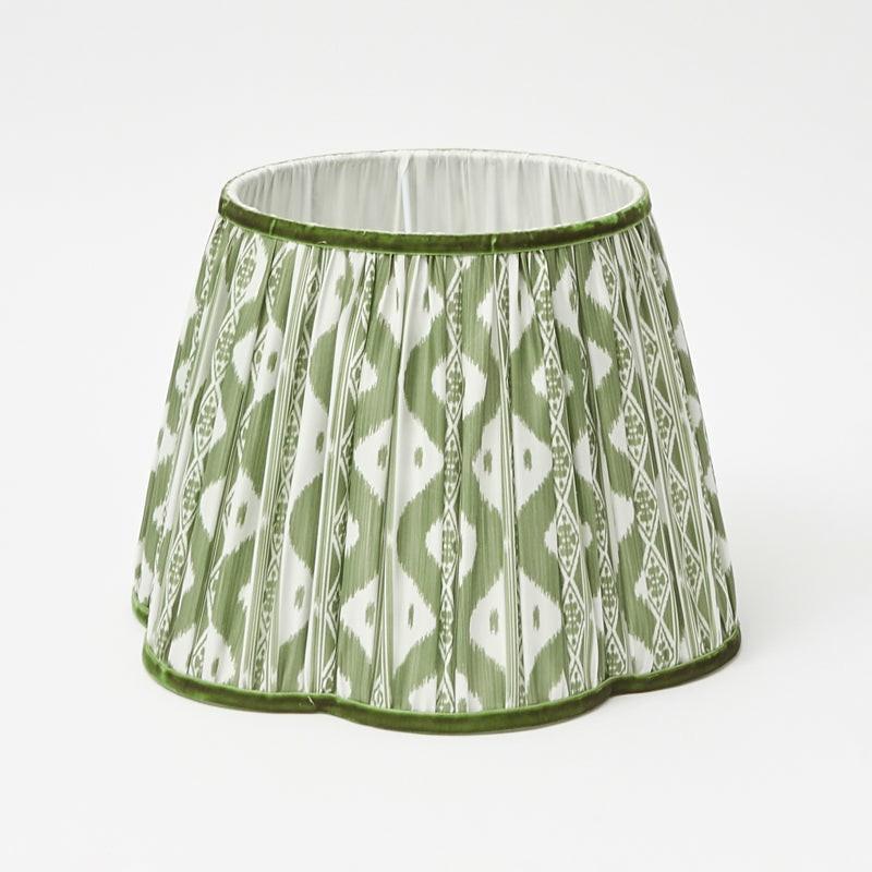 Olive Green Ikat Scalloped Lampshade (30Cm) Lampshades