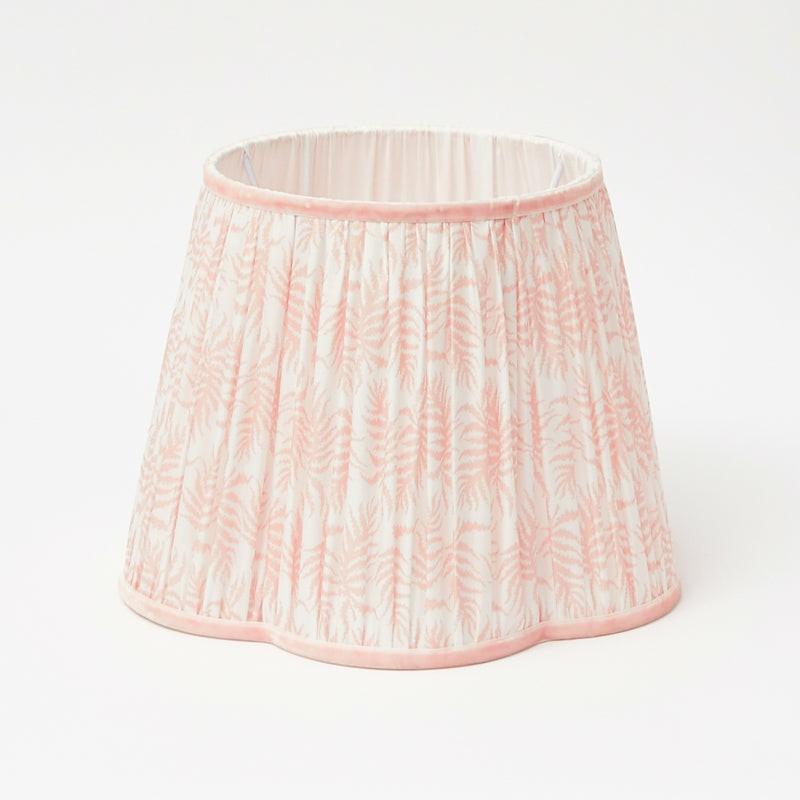 Pink Fern Scalloped Lampshade (30Cm) Lampshades