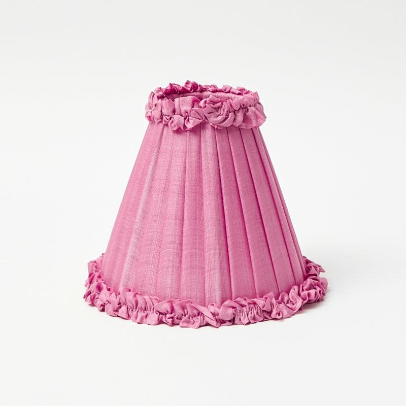 Pink Frilled Silk Lampshade Home Decor