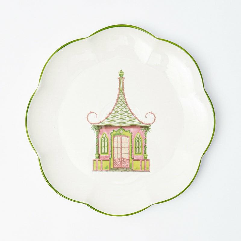 Pink & Green Pagoda Dinner Plate Crockery