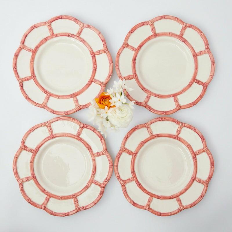 Pink Petal Bamboo Dinner Plates (Set Of 4) Crockery