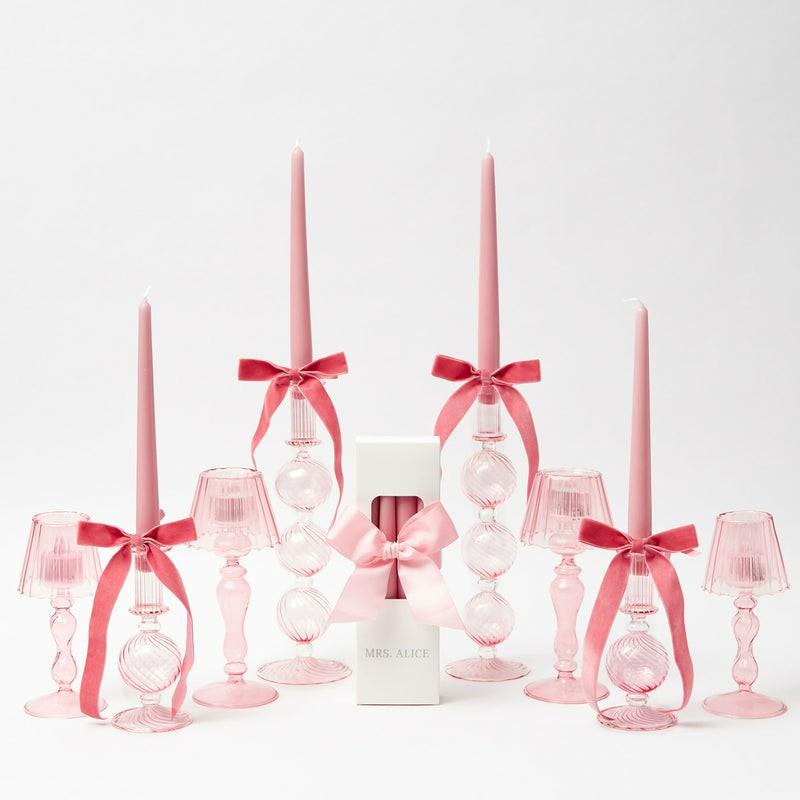 Pink Ribboned Camille Peony Candlescape Candlescapes