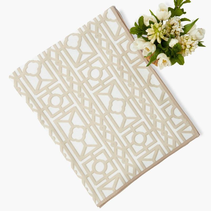 Putty Pavilion Trellis Tablecloth Table Linen