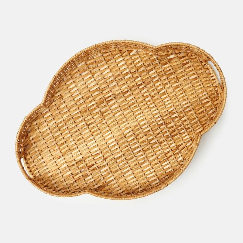 Quatrefoil Rattan Tray Home Decor