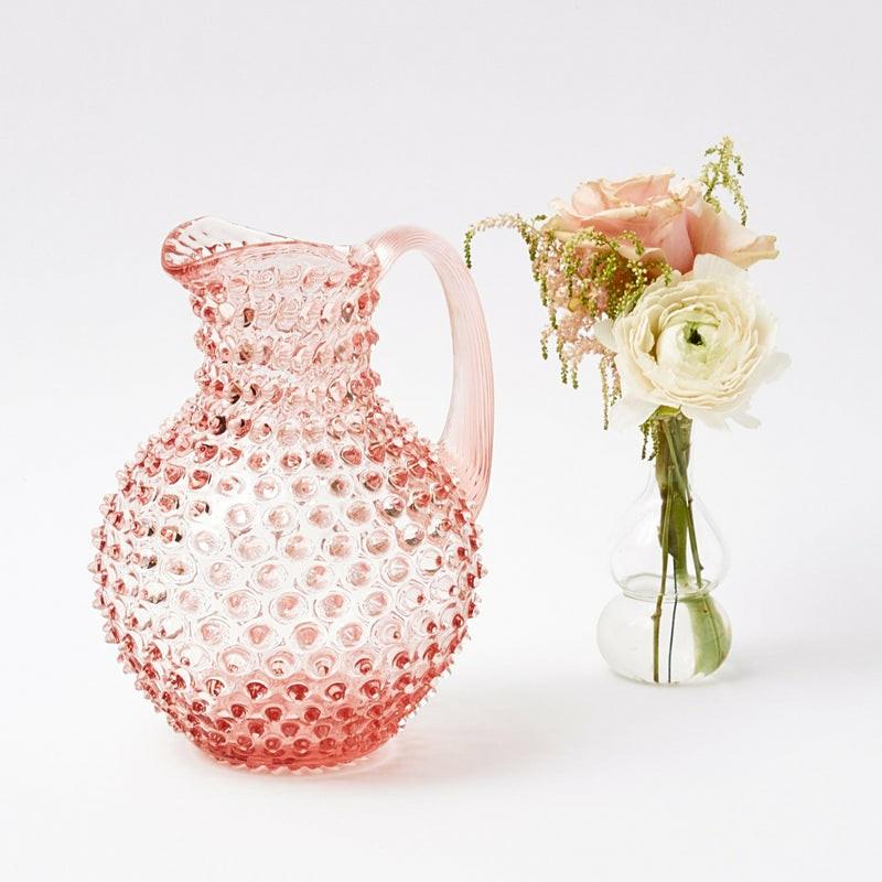 Rose Pink Hobnail Jug Glassware