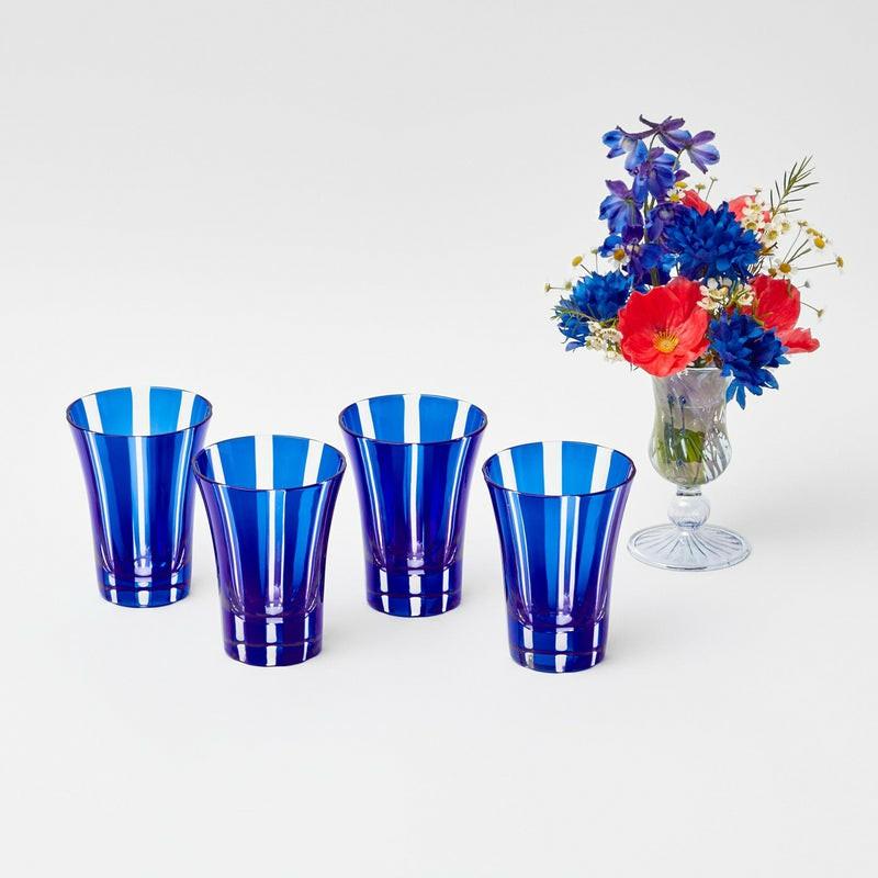 Royal Blue Positano Glasses (Set Of 4) Glasses