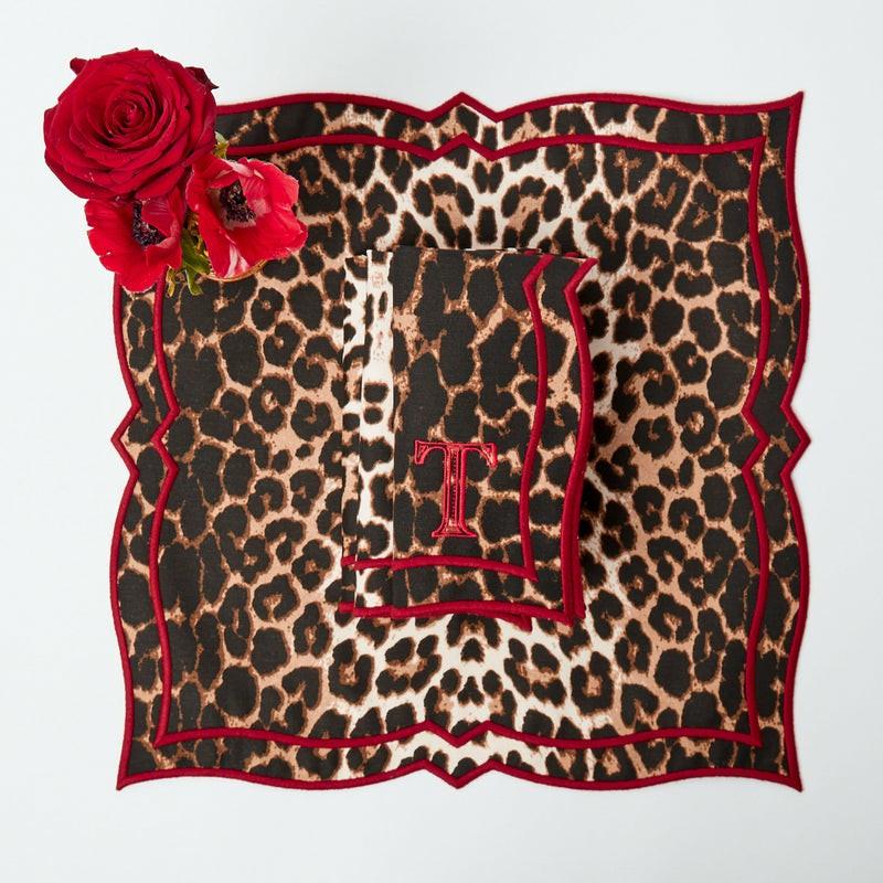 Ruby Leopard Napkins (Set Of 4) Napkins