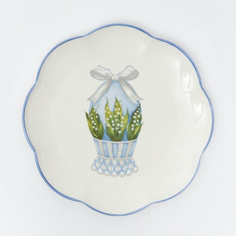 Scalloped Blue Easter Dinner Plate Crockery