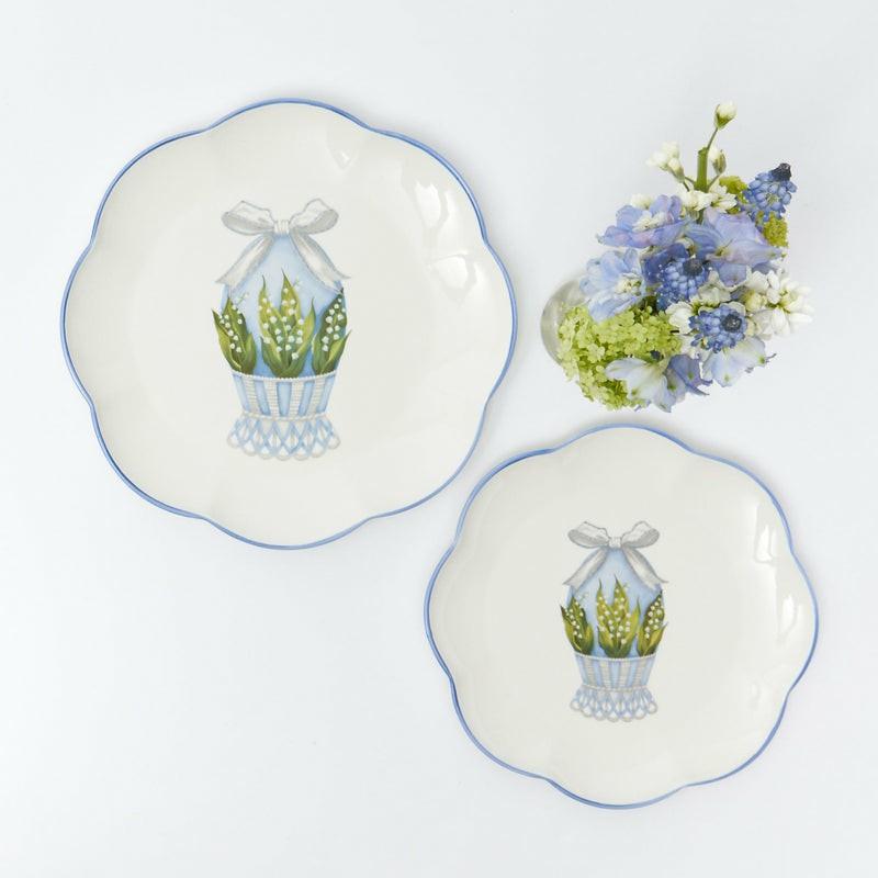 Scalloped Blue Easter Starter Plate Crockery