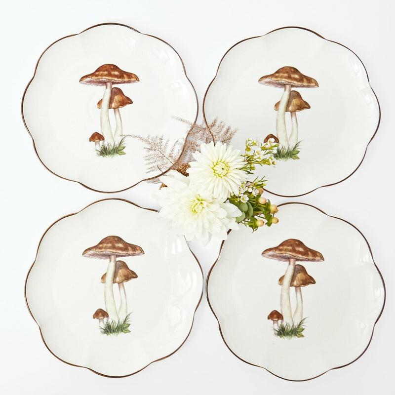 Scalloped Mushroom Dinner Plate (Set Of 4) Crockery