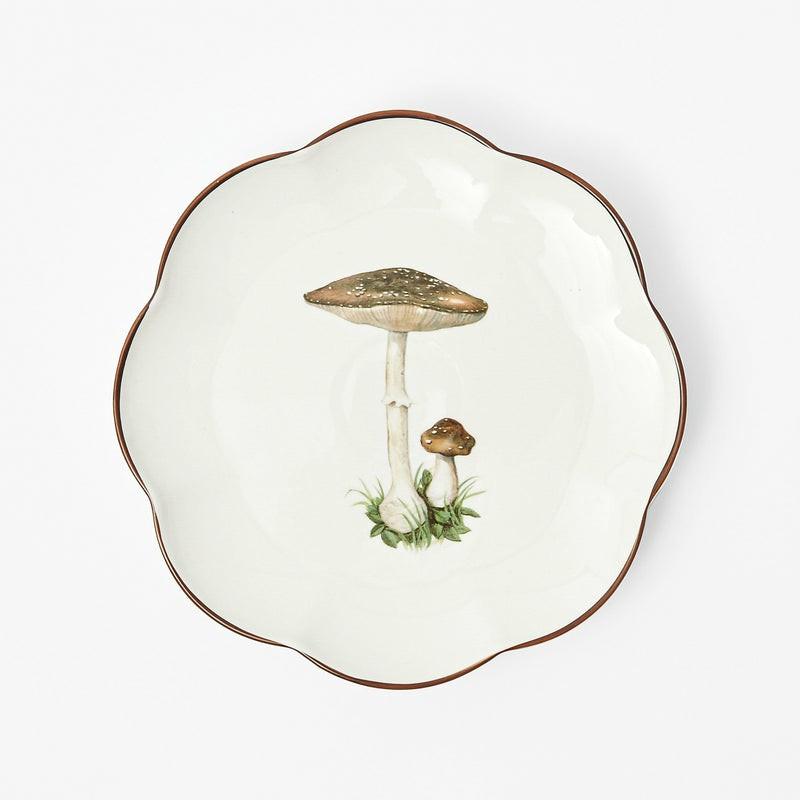 Scalloped Mushroom Starter Plate (Brown) Crockery