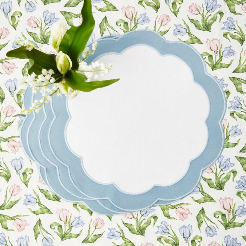 Serena Appliqué Blue Placemats (Set Of 4) Placemats