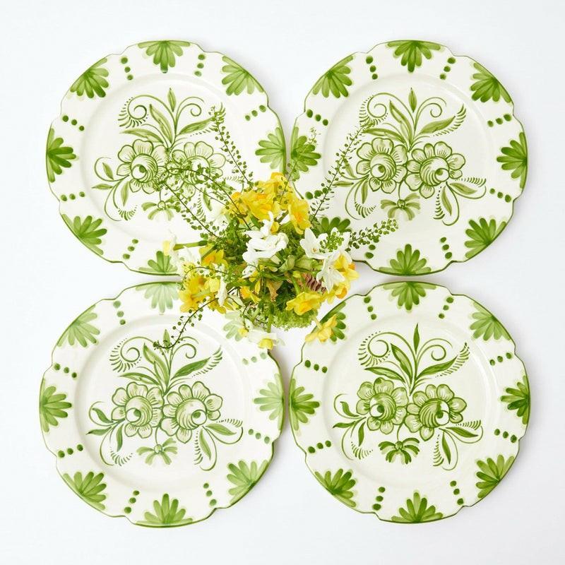 Seville Green Gardênia Dinner Plates (Set Of 4) Crockery