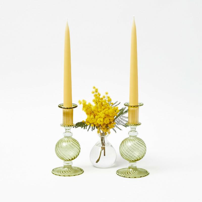 Small Camille Olive Candle Holder (Pair) Candle Holders