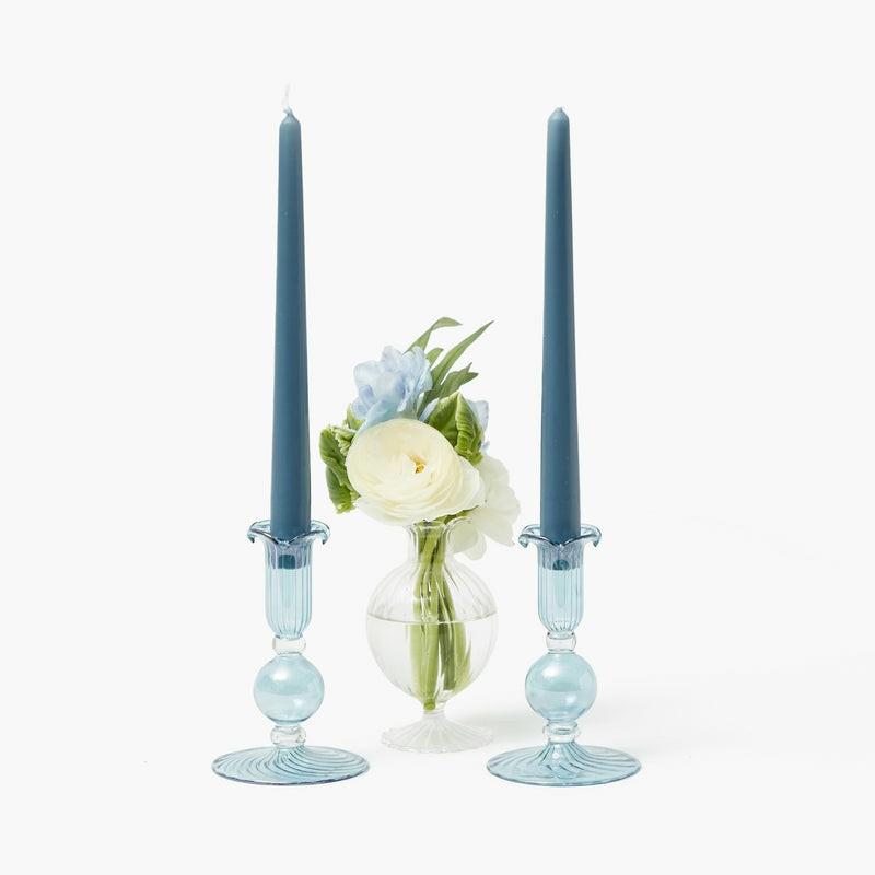 Small Eden Blue Candle Holder (Pair) Candle Holders