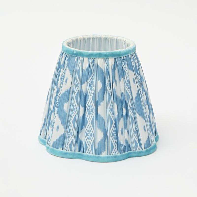 Soft Blue Ikat Scalloped Lampshade (18Cm) Home Decor