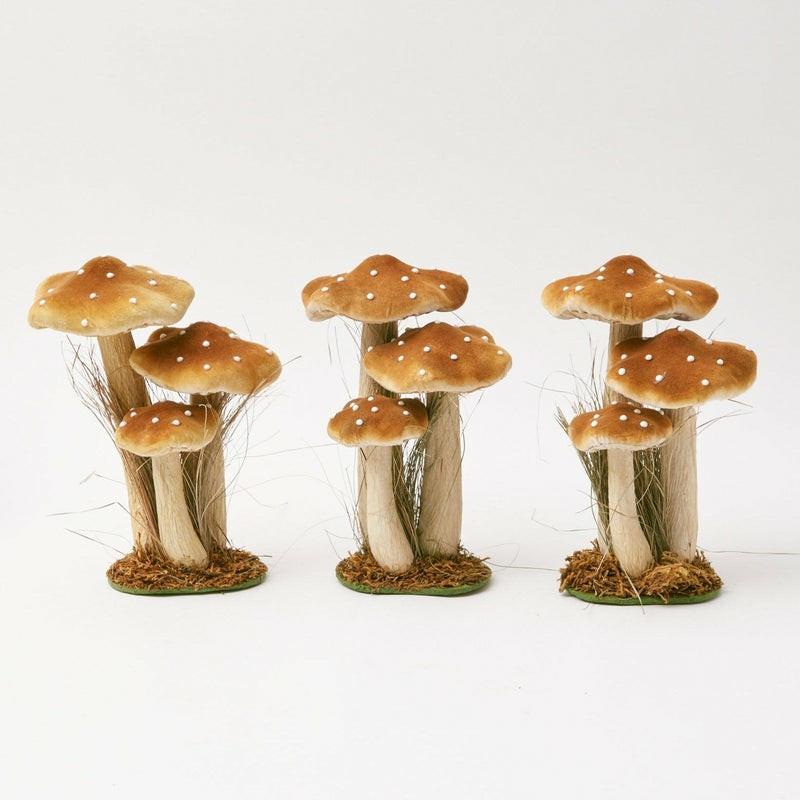 Tall Caramel Velvet Mushrooms (Set Of 3) Autumn Decorations