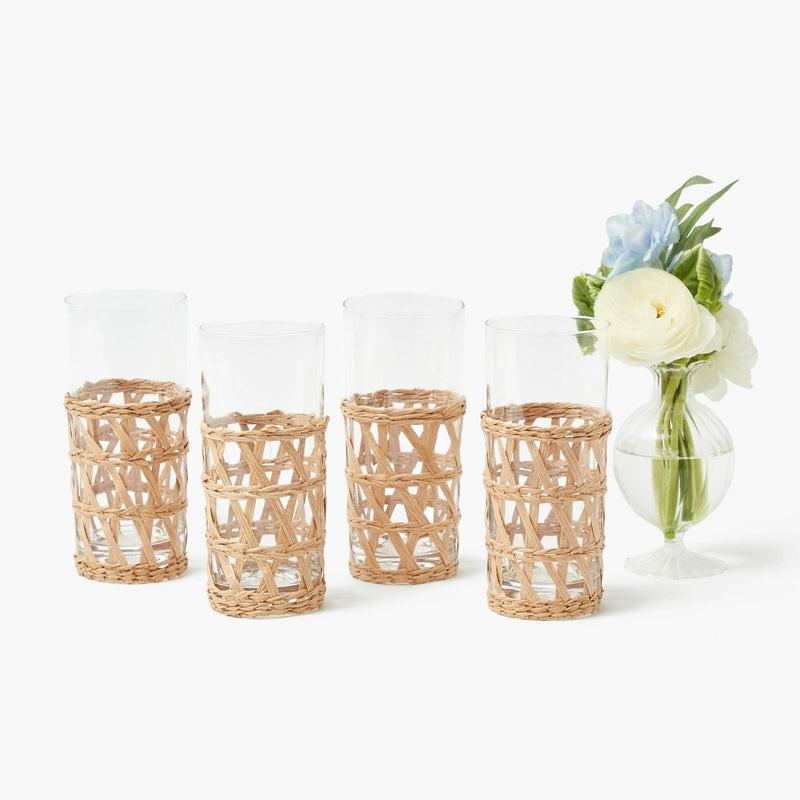 Tall Raffia Glasses (Set Of 4) Glasses