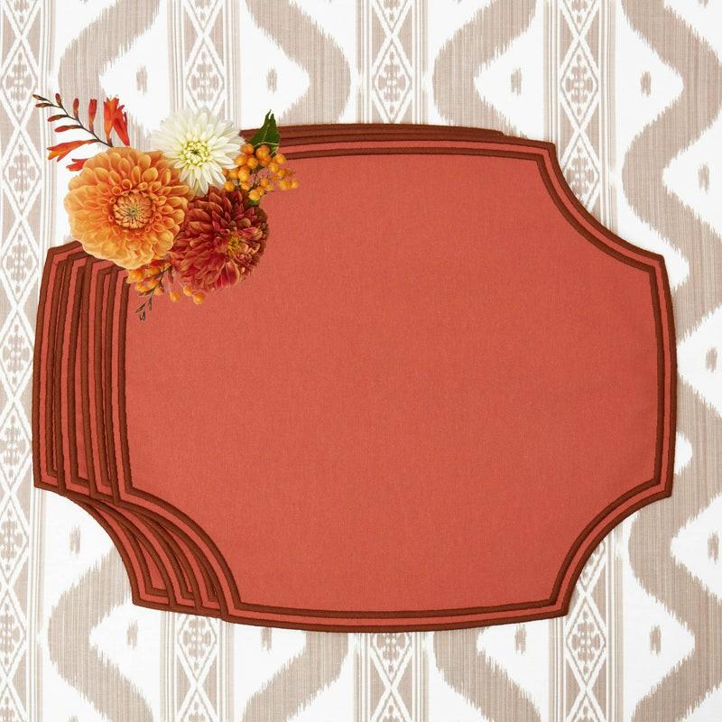 Tish Orange & Chocolate Placemats (Set Of 4) Placemats