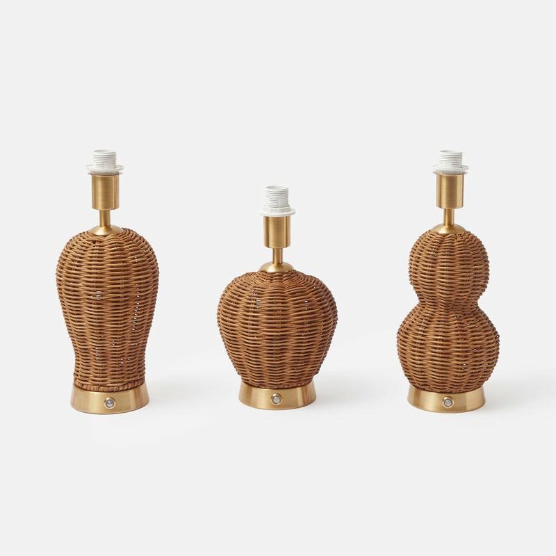 Trio Of Rechargeable Rattan Lamp Stands Home Decor