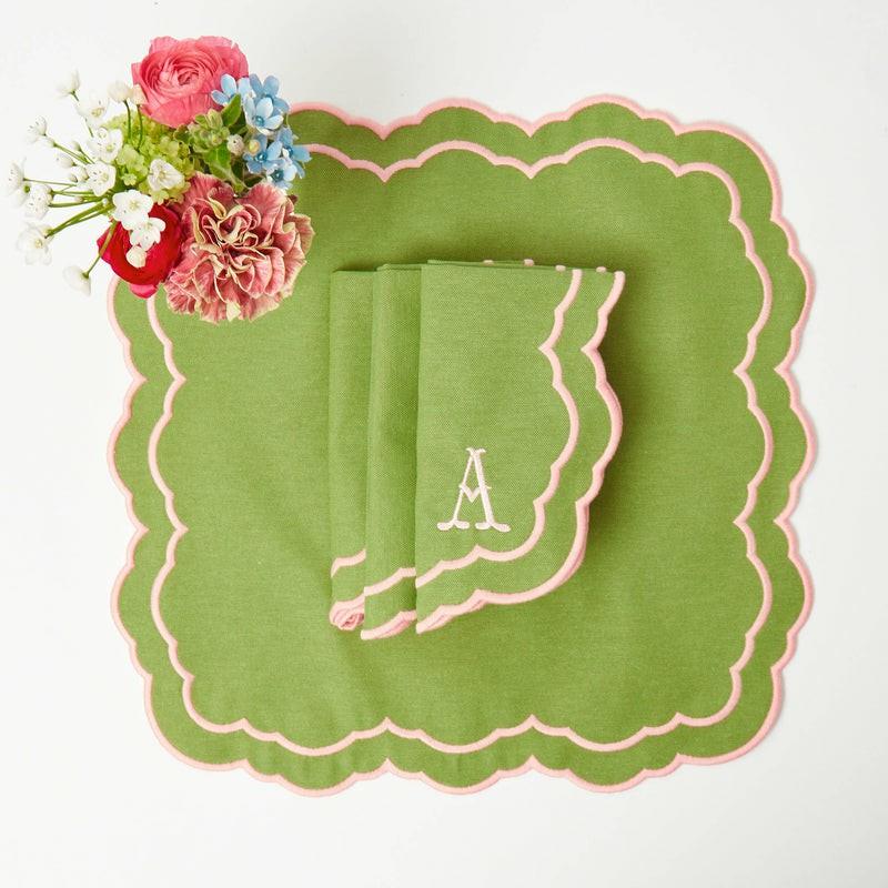 Valérie Green & Pink Napkins (Set Of 4) Napkins