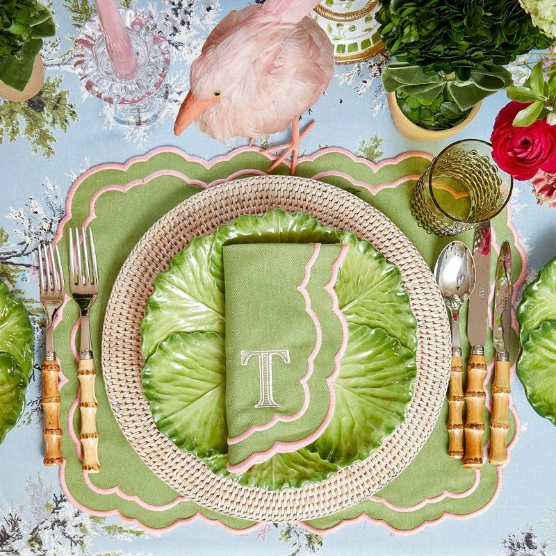 Valérie Green & Pink Placemats & Napkins (Set Of 4) Table Linen