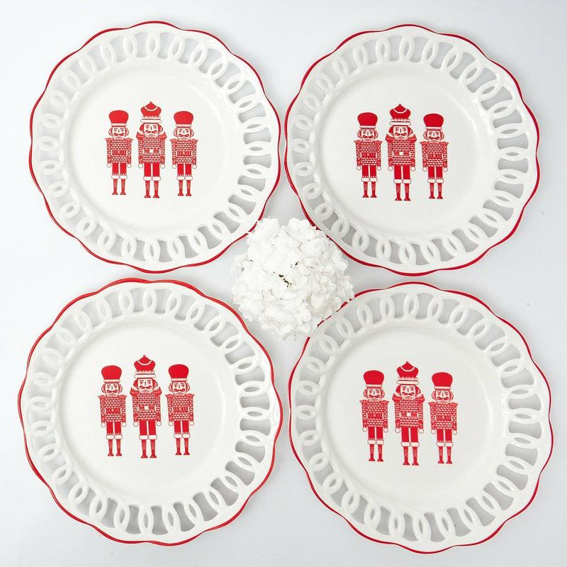 White Lace Nutcracker Dinner Plates (Set Of 4) Crockery