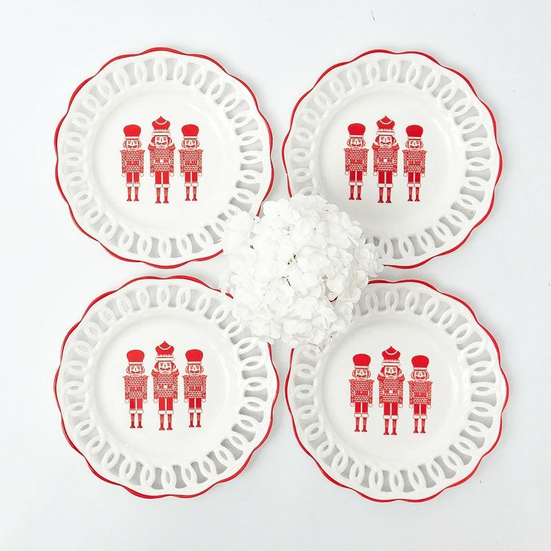 White Lace Nutcracker Starter Plates (Set Of 4) Crockery