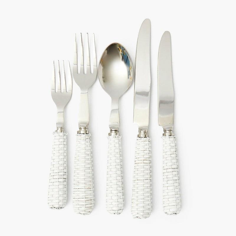 White Rattan Cutlery (5 Piece) Cutlery