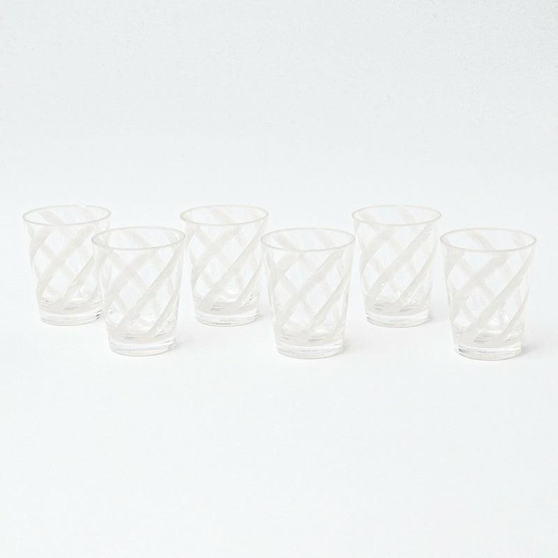 White Swirl Outdoor Glasses (Set Of 6) Glasses