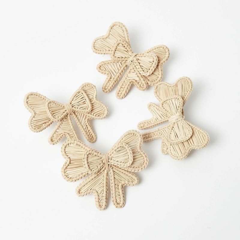 Wicker Napkin Bows (Set Of 4) Napkin Rings & Bows