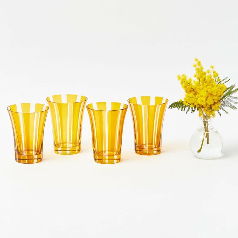 Yellow Positano Glasses (Set Of 4) Glasses