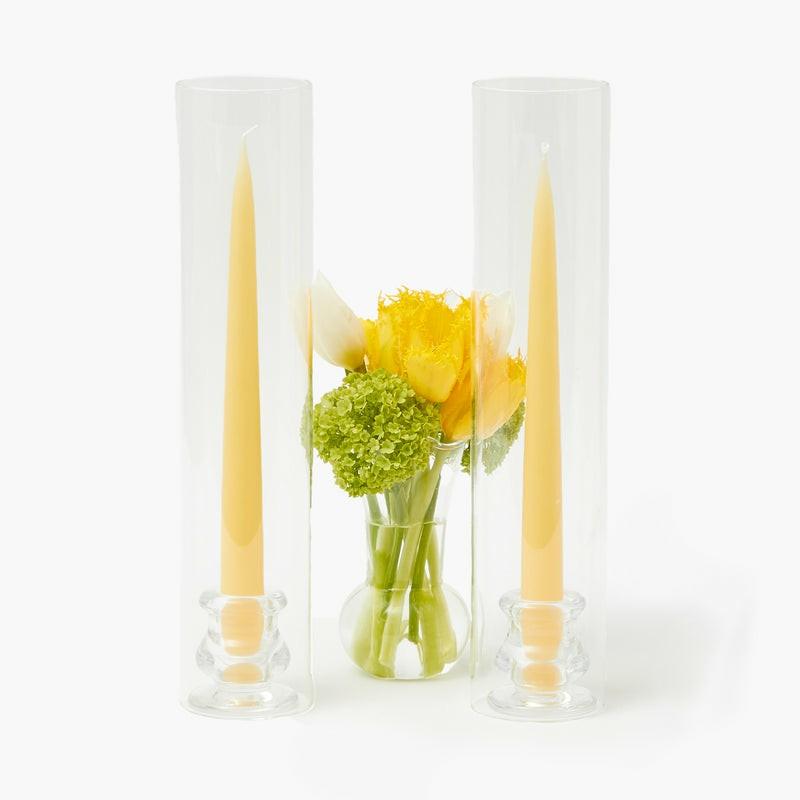 Claudia Glass Hurricane Candle Holder (Pair) Home Decor