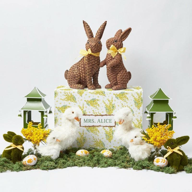 Raffia Rabbit Family Decorations