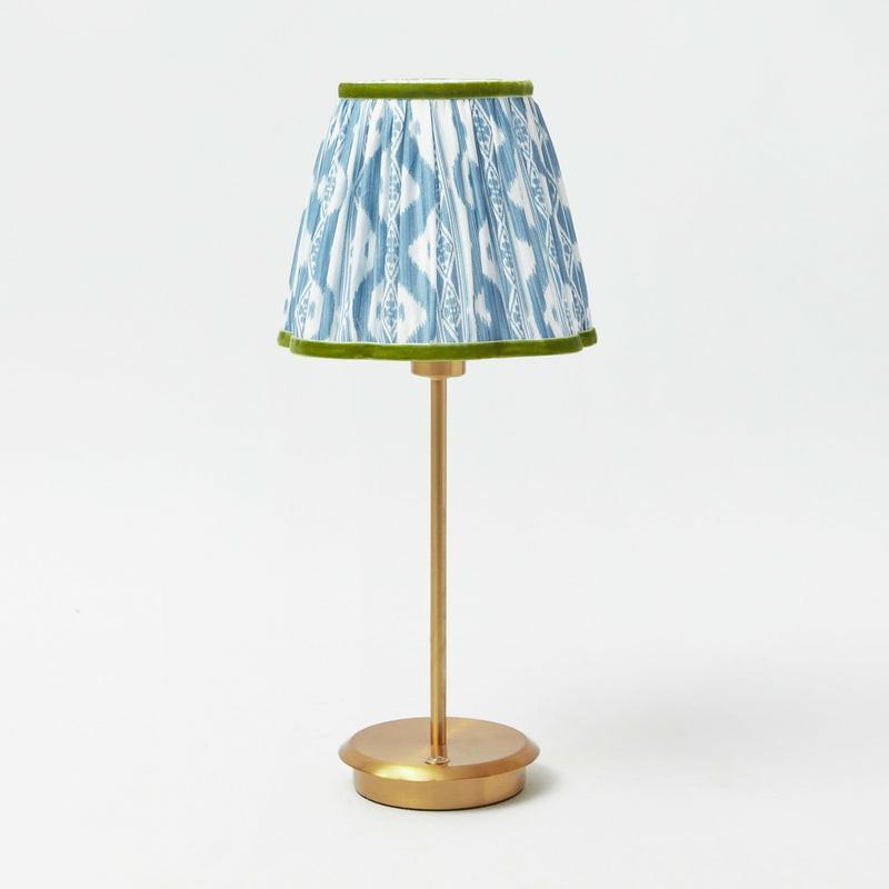 Tall Rechargeable Table Lamp With Blue & Green Shade (18Cm) Lighting