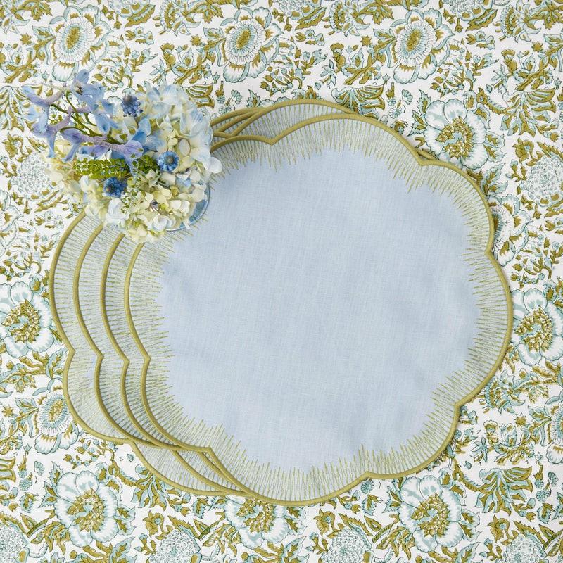 Alathea Blue & Green Linen Placemats (Set Of 4) Placemats