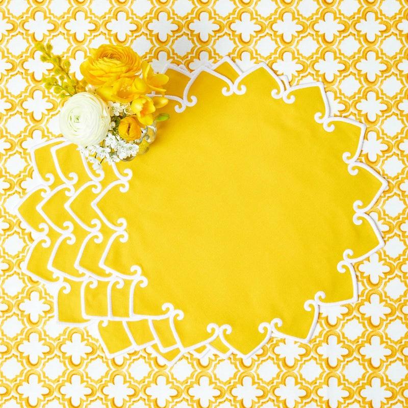 Angelina Yellow Placemats (Set Of 4) Summer Table Linen