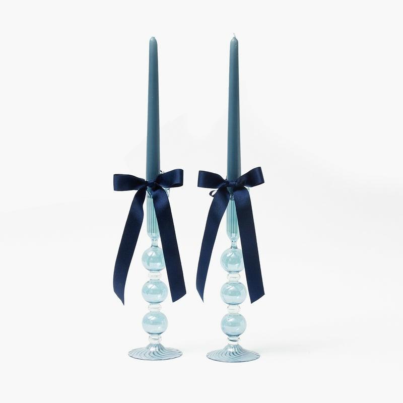 Eden Blue Candle Holder (Pair) Candle Holders