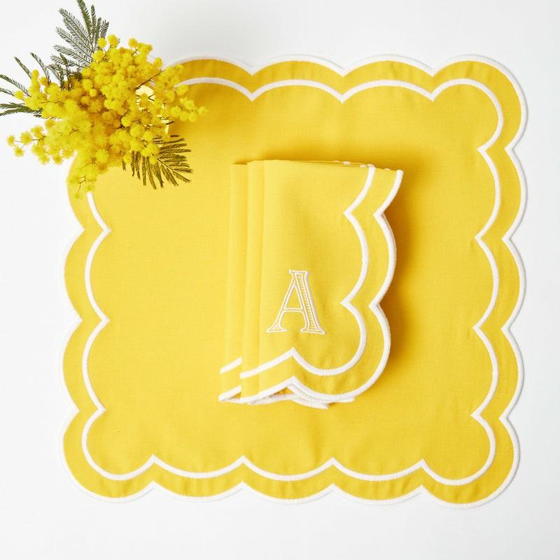 Yellow Appliqué Napkins (Set Of 4) Napkins