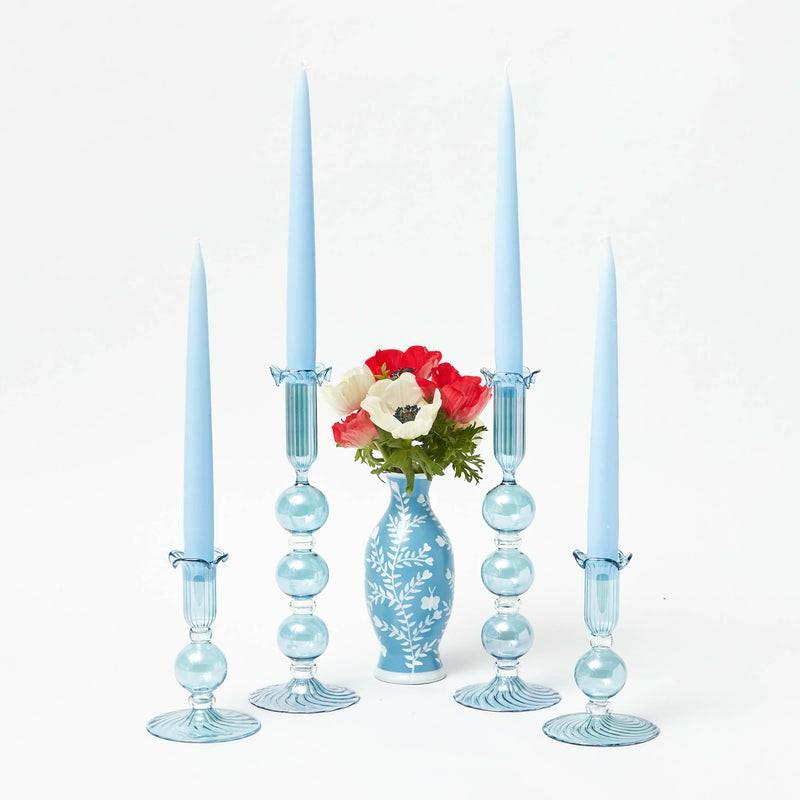 Handmade Ice Blue Candles (Set Of 8) Candleware