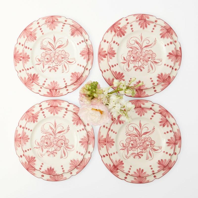 Seville Pink Gardênia Dinner & Starter Plates (Set Of 8) Crockery